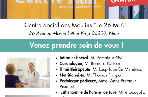 Venez prendre soin de vous au Centre Social des Moulins