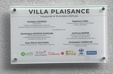 Inauguration de la Villa Plaisance